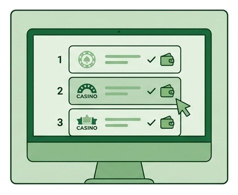 Casino comparison list illustration